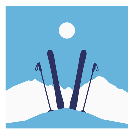 Skis composition flat PNG Design