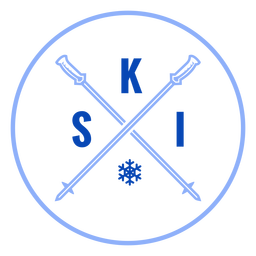 Insignia de bastones de esquí Diseño PNG
