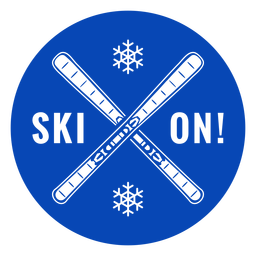 Insignia de esquí con esquís Diseño PNG