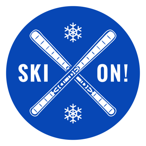 Crachá de esqui com esquis Desenho PNG
