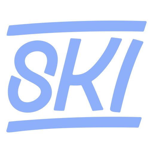 Ski sport lettering
