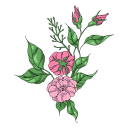 Ilustración de arreglo floral Diseño PNG