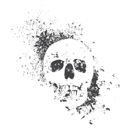 Frontal Skull Grunge PNG & SVG Design For T-Shirts