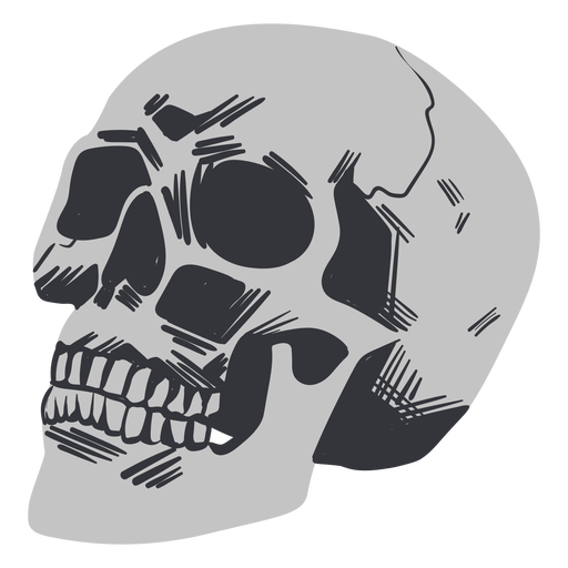 Creepy skull flat PNG Design