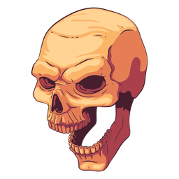 Ilustração de caveira gritando Desenho PNG