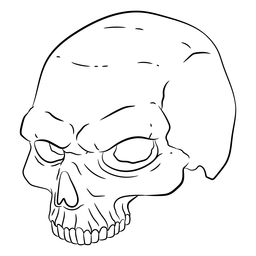 Esqueleto de cráneo dibujado a mano Diseño PNG