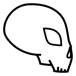 Visão lateral da cabeça do crânio Desenho PNG