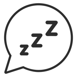Speech bubble sleeping stroke Speech bubble sleeping stroke
