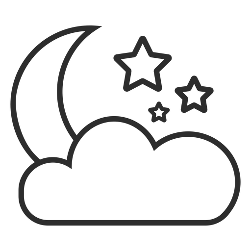 Night sky moon and stars PNG Design