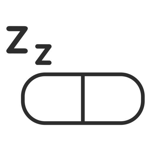 Schlaftabletten-Schlaganfall-Symbol PNG-Design