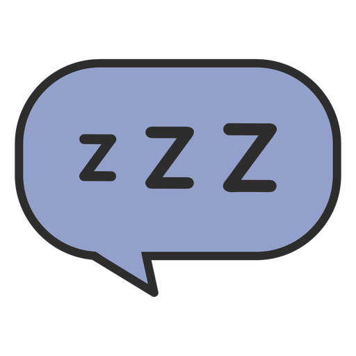 Sleeping speech bubble color stroke PNG Design