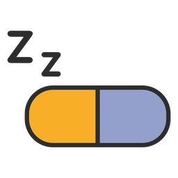 Sleeping pill color stroke PNG Design