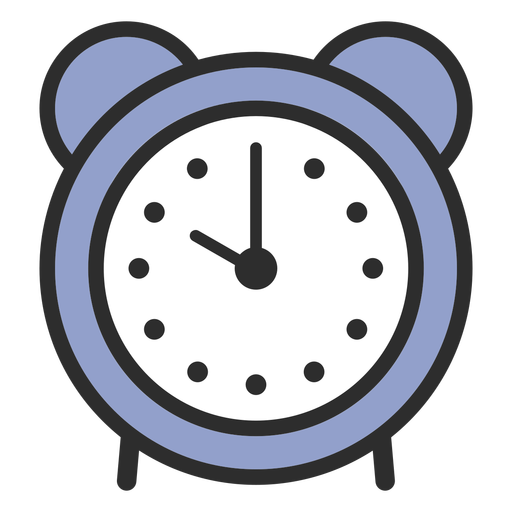 Trazo de color de alarma de reloj analógico Diseño PNG