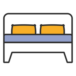 Cama doble para dormir trazo de color Diseño PNG Transparent PNG