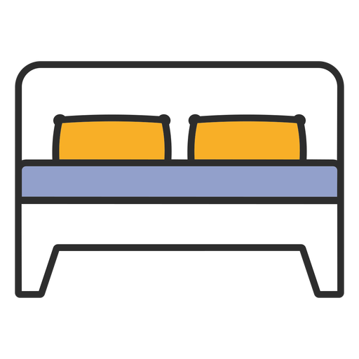 Double bed sleeping color stroke PNG Design