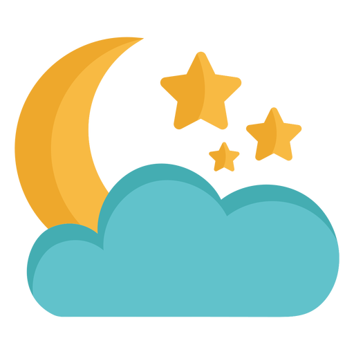 Moon and stars sky flat - Transparent PNG & SVG vector file