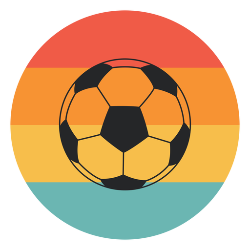 Balón de fútbol colorido plano Diseño PNG