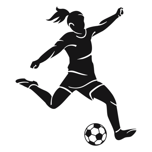 Girl playing soccer cut-out PNG Design