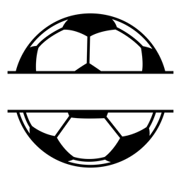 Pelota de futbol dividida Diseño PNG