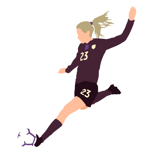 Weiblicher Fußballspieler flach PNG-Design
