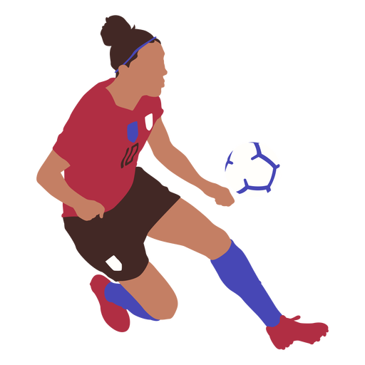 Frauenfußballspieler flach PNG-Design
