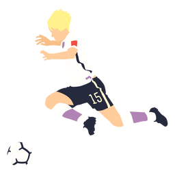 Male soccer player kicking flat PNG Design