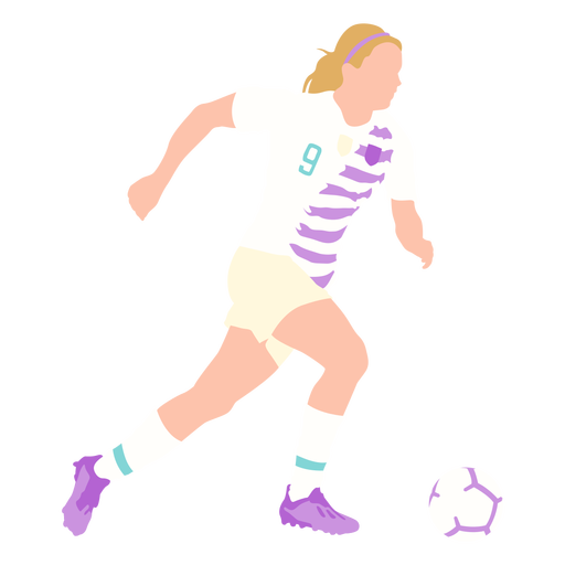 Frauenfußballspieler, der flach tritt PNG-Design