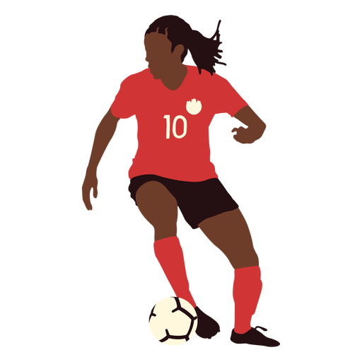 Jogador de futebol chutando bola plana Desenho PNG