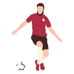 Male soccer player kicking ball flat PNG Design
