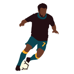 Male soccer player dodging flat PNG Design