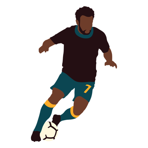 Male soccer player dodging flat PNG Design