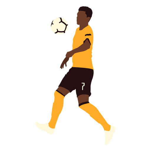 Soccer player chesting the ball flat PNG Design