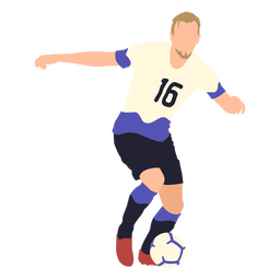 Soccer Player Playing Flat PNG & SVG Design For T-Shirts