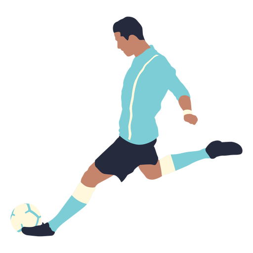 Download Male Soccer Player Kicking Football Flat Transparent Png Svg Vector File