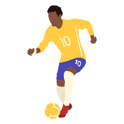 Man soccer kicking football flat PNG Design