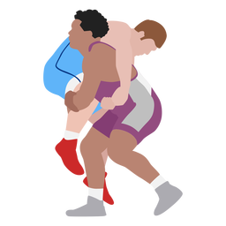 Professional wrestlers hold flat PNG Design