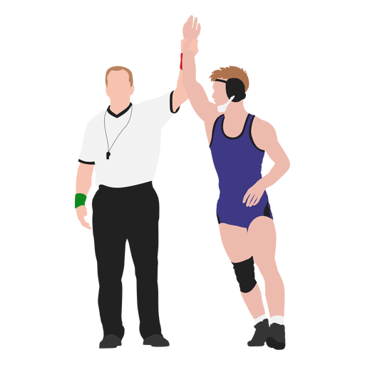 Wrestler winner flat PNG Design