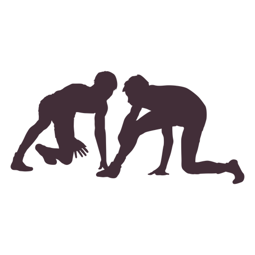 Professional wrestlers silhouette