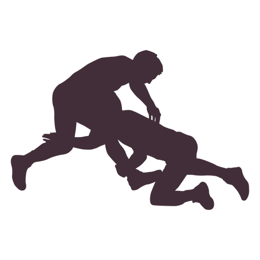 Wrestlers attack silhouette PNG Design