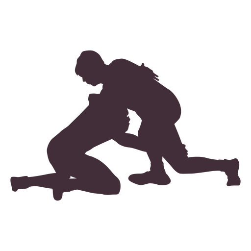Wrestlers combat wrestling silhouette