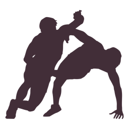 People wrestling combat silhouette PNG Design