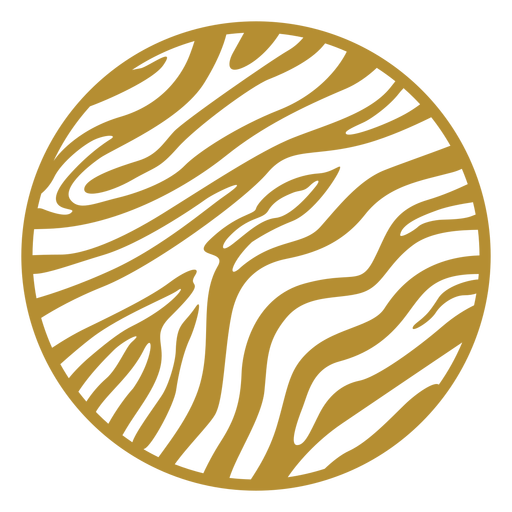 Emblema redondo com estampa de zebra