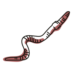 Earth Worm Doodle PNG & SVG Design For T-Shirts