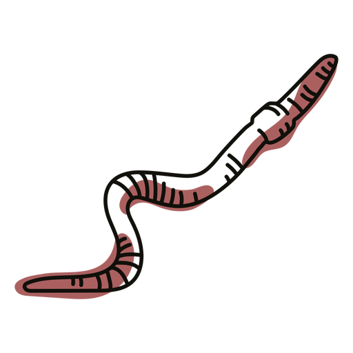 Earth worm doodle PNG Design