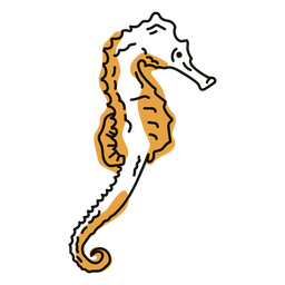 Seahorse sea animal doodle PNG Design Transparent PNG