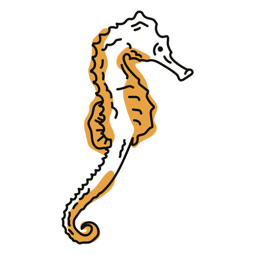 Seahorse sea animal doodle PNG Design