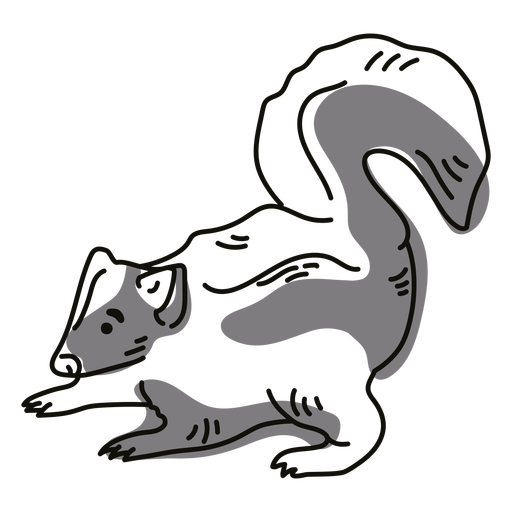 Skunk animal doodle PNG Design