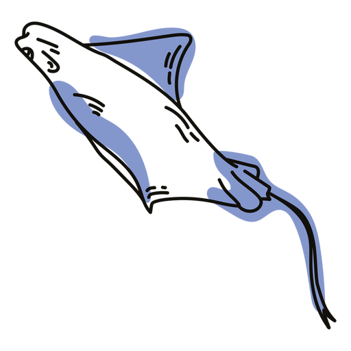 Stingray sea animal doodle PNG Design