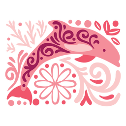 Swirly dolphin composition PNG Design Transparent PNG