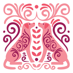 Composição de cachorros swirly Desenho PNG